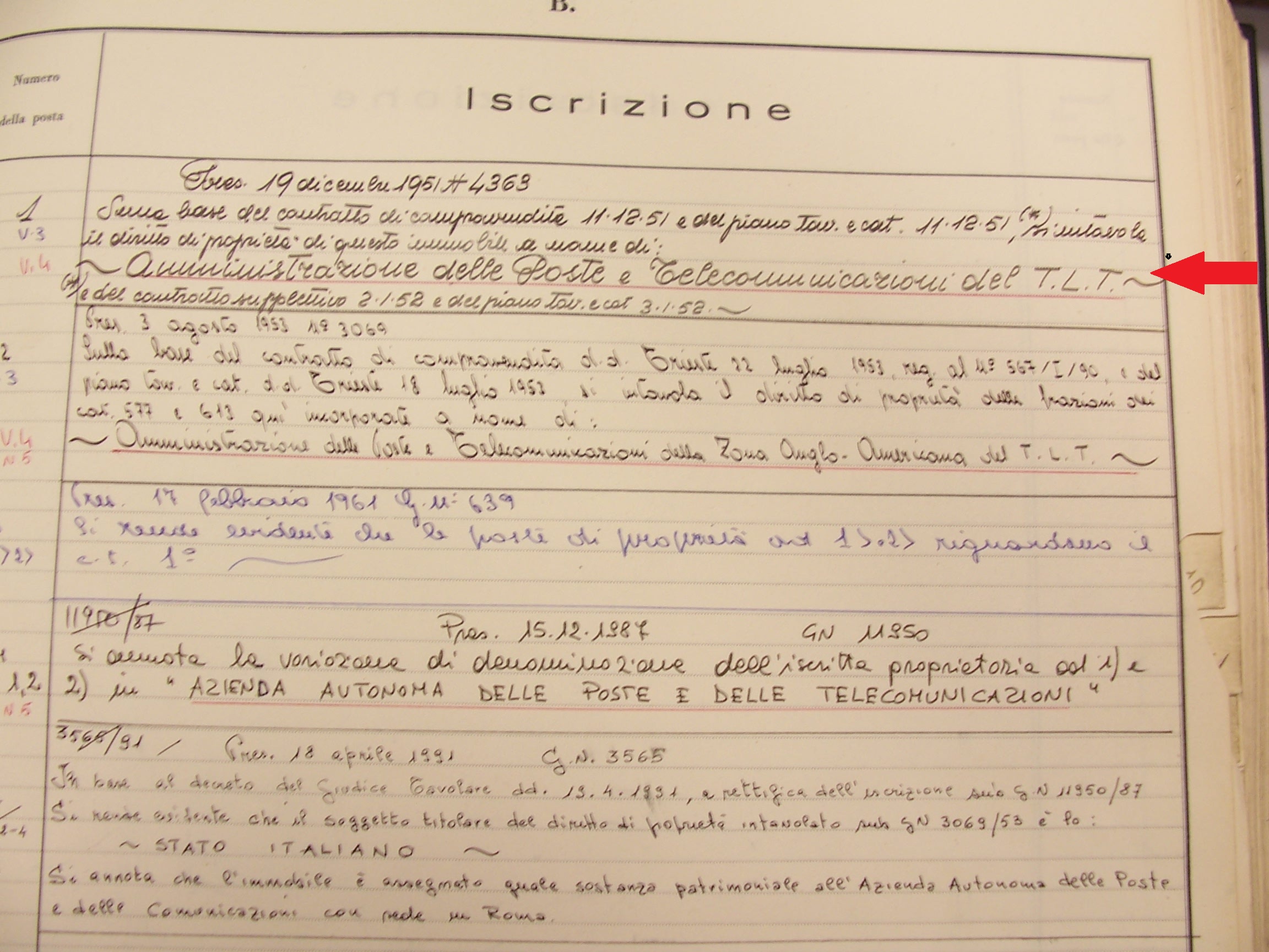 N 48 - immobile delle Poste del TLT