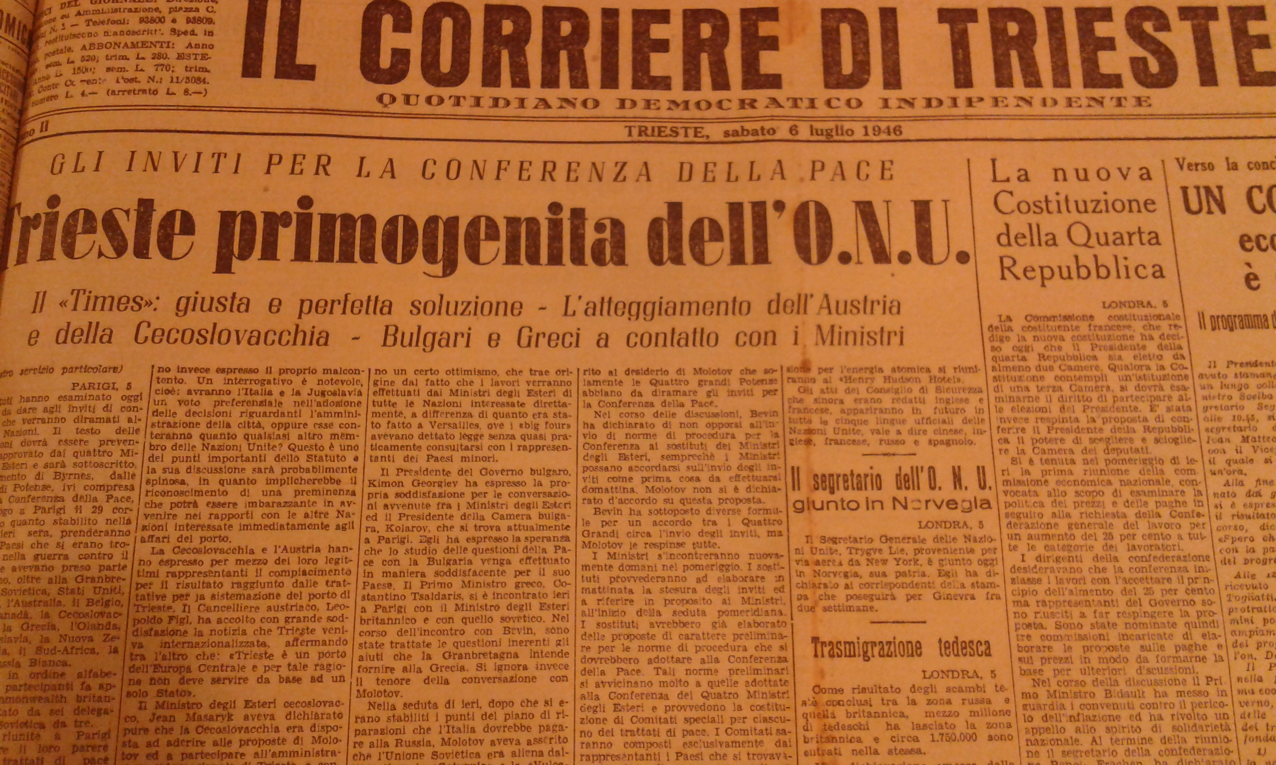 N 50 - Trieste primogenita dell ONU