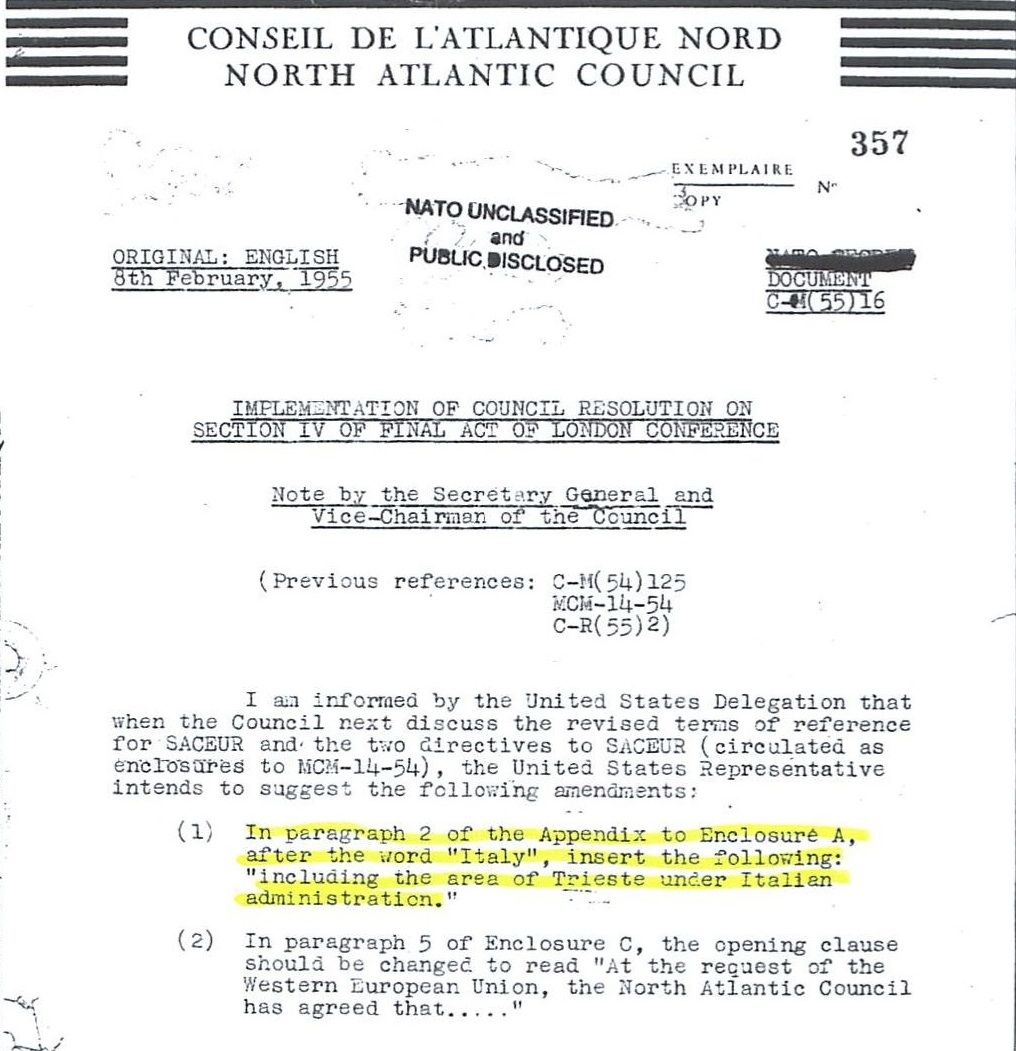 N.51- Documento NATO 8 Febbraio 1955