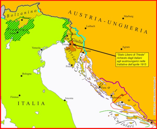 N.53-1915 Italia chiede all Austria di costituire un Territorio Libero