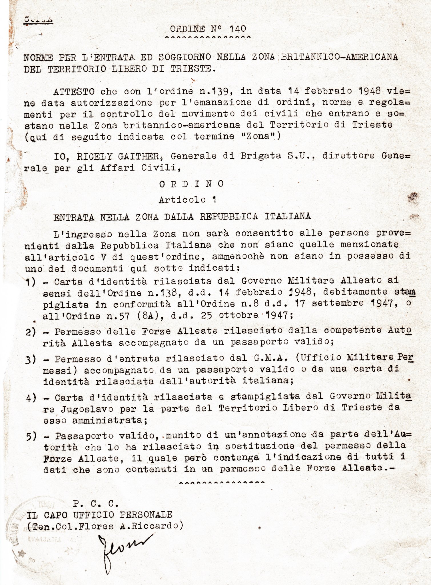 N.59-No entry per ialiani in FTT