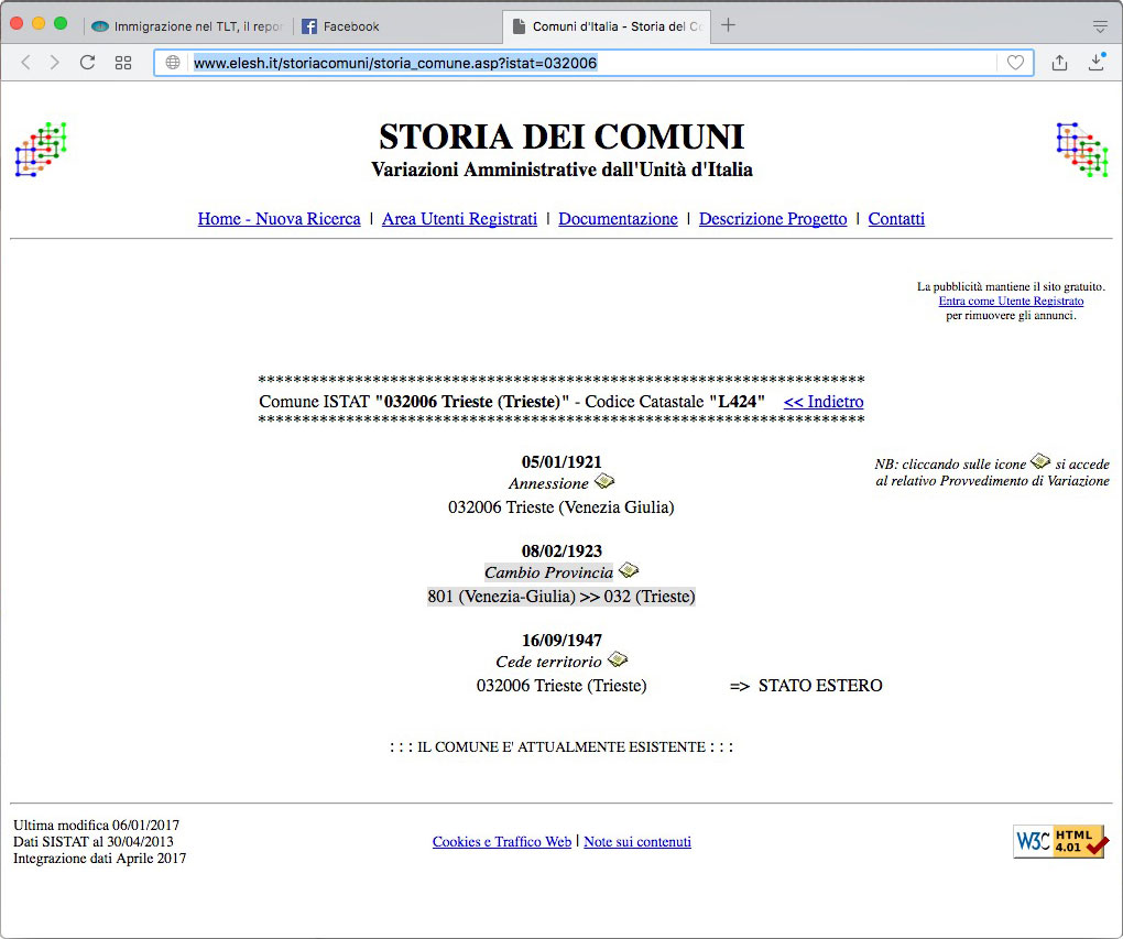 N.64-ISTAT- Trieste Comune Estero