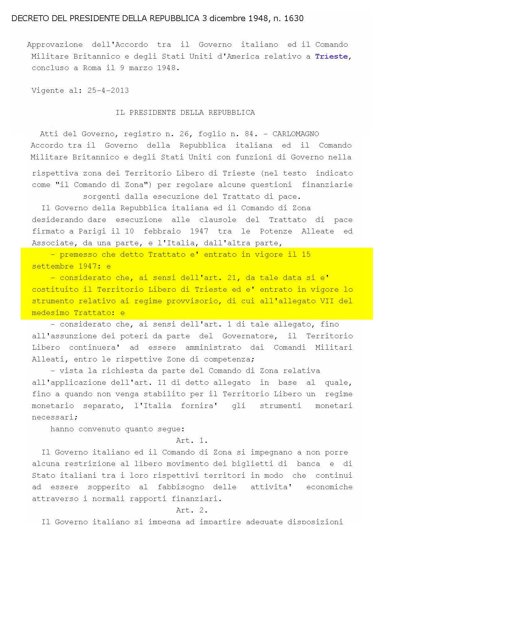 N.72 -DPR riconosce nascita TLTdpr su nascita Tlt