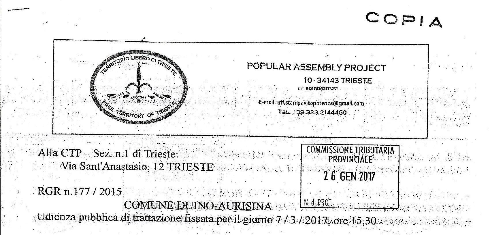 Del difetto di giurisdizione della Repubblica Italiana sul Territorio Libero di Trieste