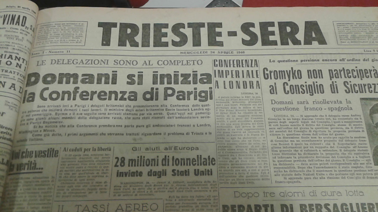 Trieste Sera inizio Conferenza di Parigi